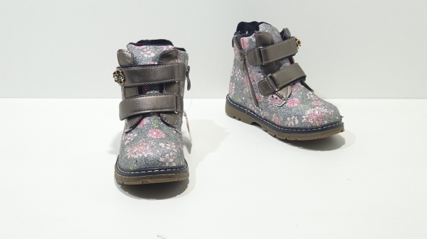Зимние ботиночки для девочек Серебристые цветочки