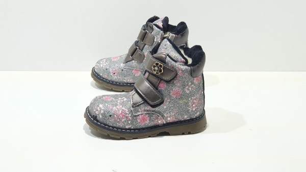 Зимние ботиночки для девочек Серебристые цветочки