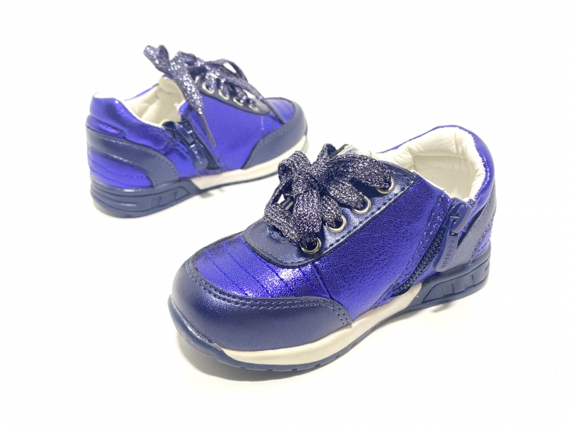 Туфли синие комбинированные