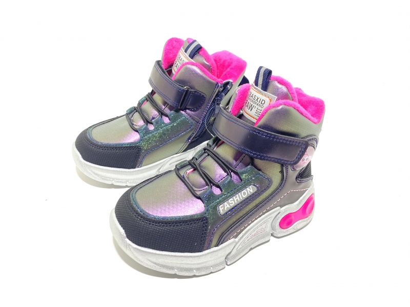 Демисезонные ботинки для девочек Розовая байка