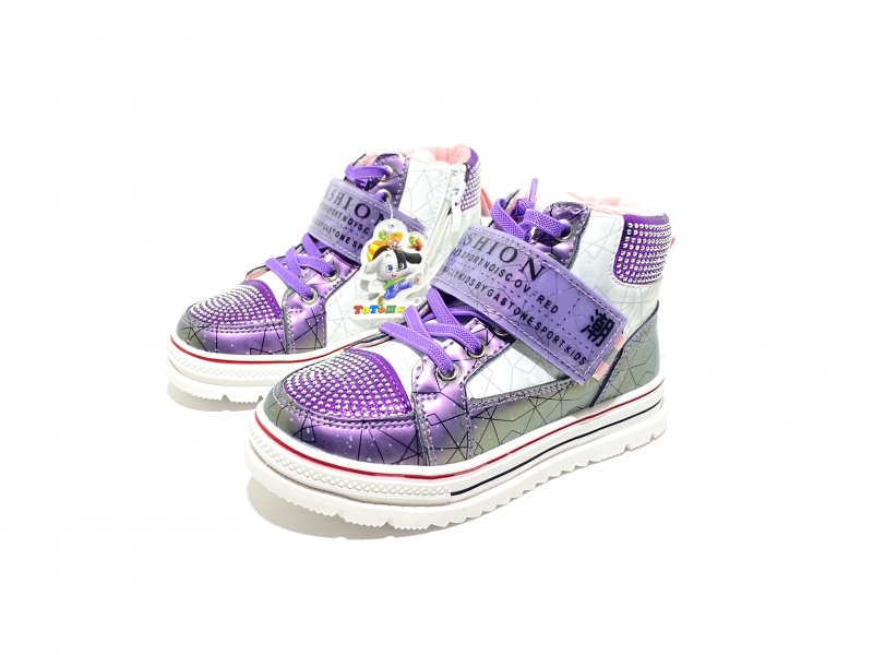 Демисезонные ботинки для девочек Фиолетовое мерцание