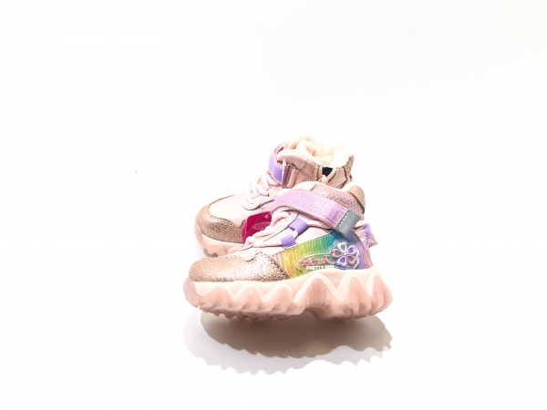 Зимние утепленные кроссовки для девочек Supreme (розовый) 