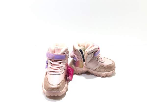 Зимние утепленные кроссовки для девочек Supreme (розовый) 